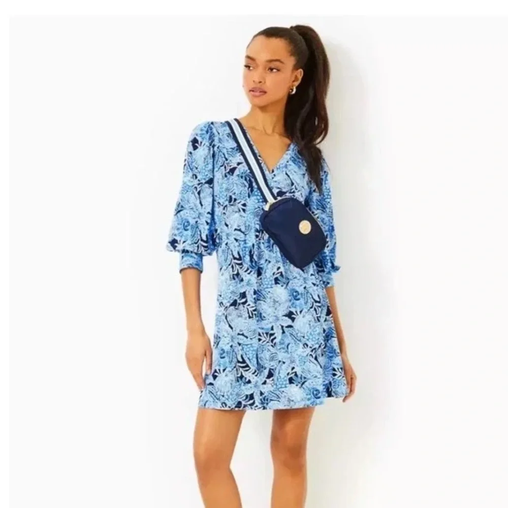 Lilly Pulitzer Women’s Cass Dress in Bonaire Blue Coastal Constellation, Size XS - Picture 2 of 12